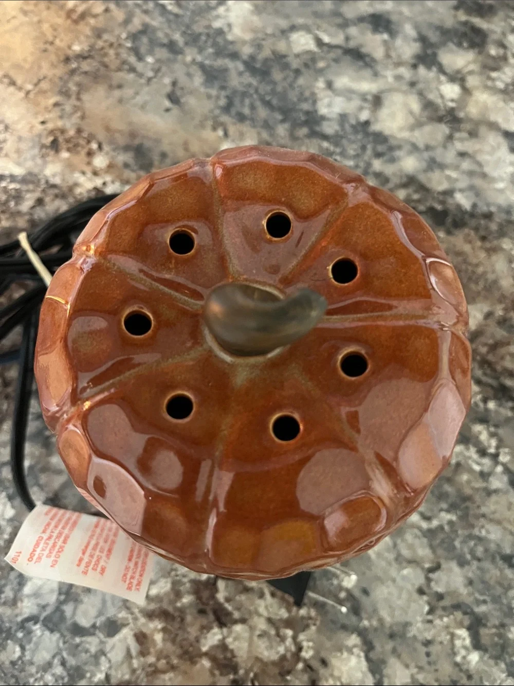 Retired 2010 Scentsy Pumpkin Full Size Ceramic Warmer - Fall Autumn Lantern